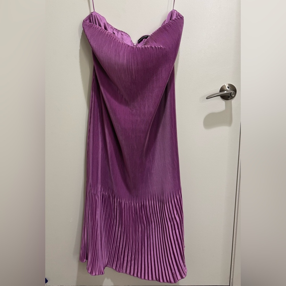 A&F Giselle Pleat Release Midi Dress, Purple, XL